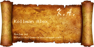 Kollman Alex névjegykártya