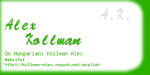 alex kollman business card